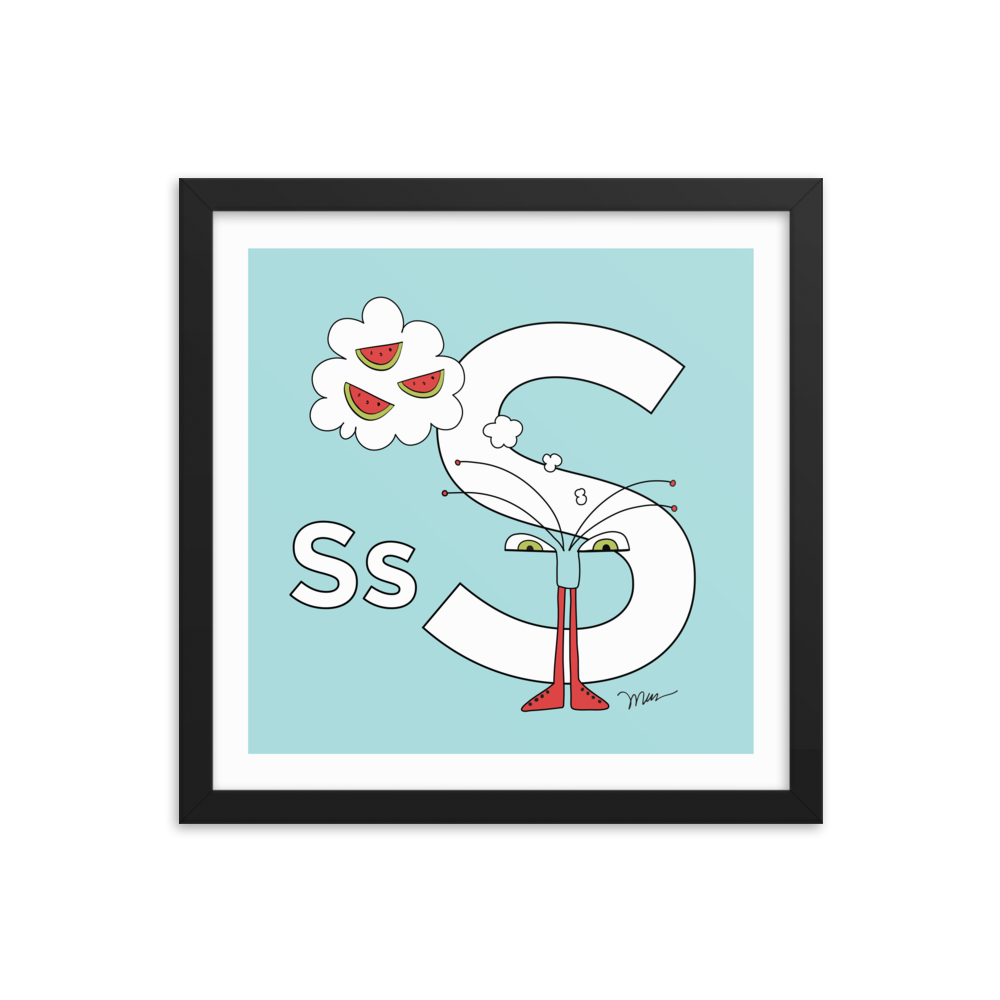 The MoMeMans® Nursery and Kid's Room Letter S Print by Monica Escobar Allen