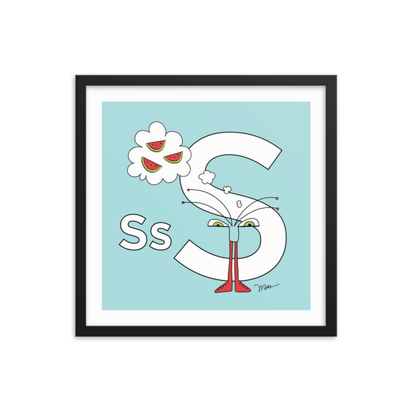 The MoMeMans® Nursery and Kid's Room Letter S Print by Monica Escobar Allen