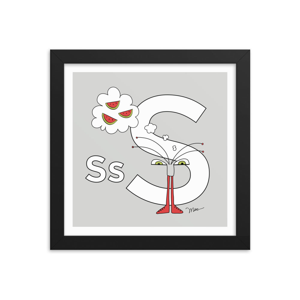 The MoMeMans® Nursery and Kid's Room Letter S Print by Monica Escobar Allen