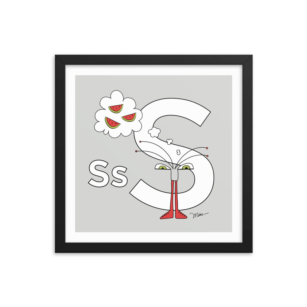The MoMeMans® Nursery and Kid's Room Letter S Print by Monica Escobar Allen