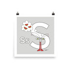 The MoMeMans® Nursery and Kid's Room Letter S Print by Monica Escobar Allen