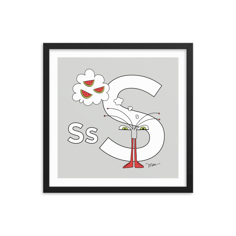 The MoMeMans® Nursery and Kid's Room Letter S Print by Monica Escobar Allen
