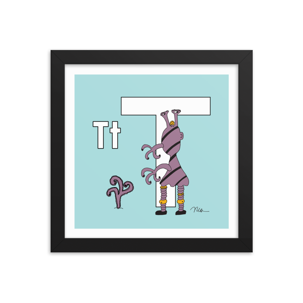 Letter T Print. The MoMeMans® Nursery and Kid's Room Alphabet Wall Art by Monica Escobar Allen