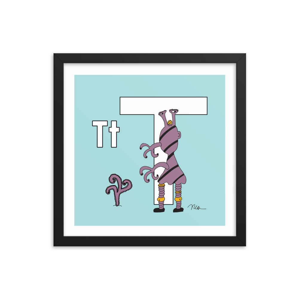 Letter T Print. The MoMeMans® Nursery and Kid's Room Alphabet Wall Art by Monica Escobar Allen