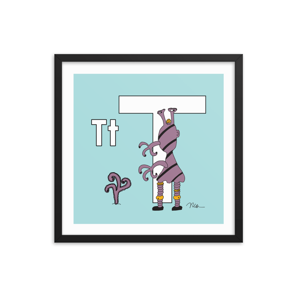 Letter T Print. The MoMeMans® Nursery and Kid's Room Alphabet Wall Art by Monica Escobar Allen