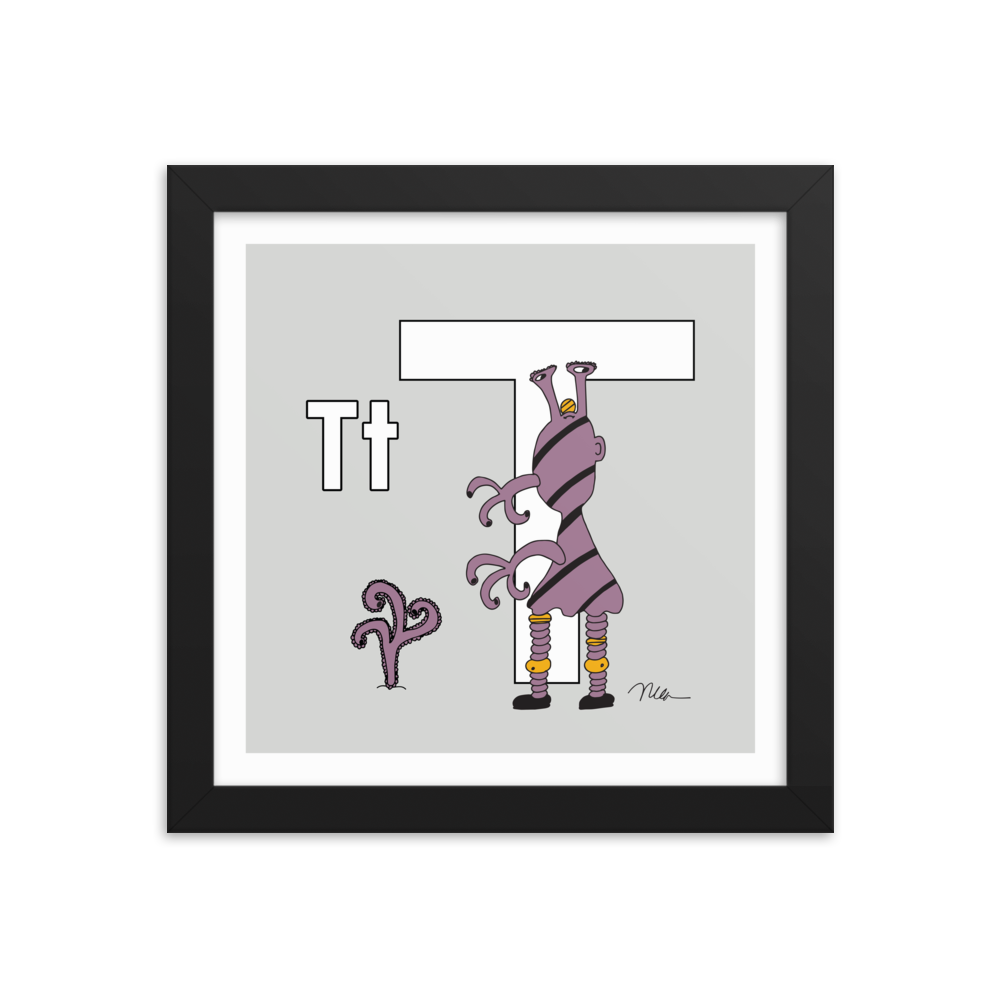 Letter T Print. The MoMeMans® Nursery and Kid's Room Alphabet Wall Art by Monica Escobar Allen