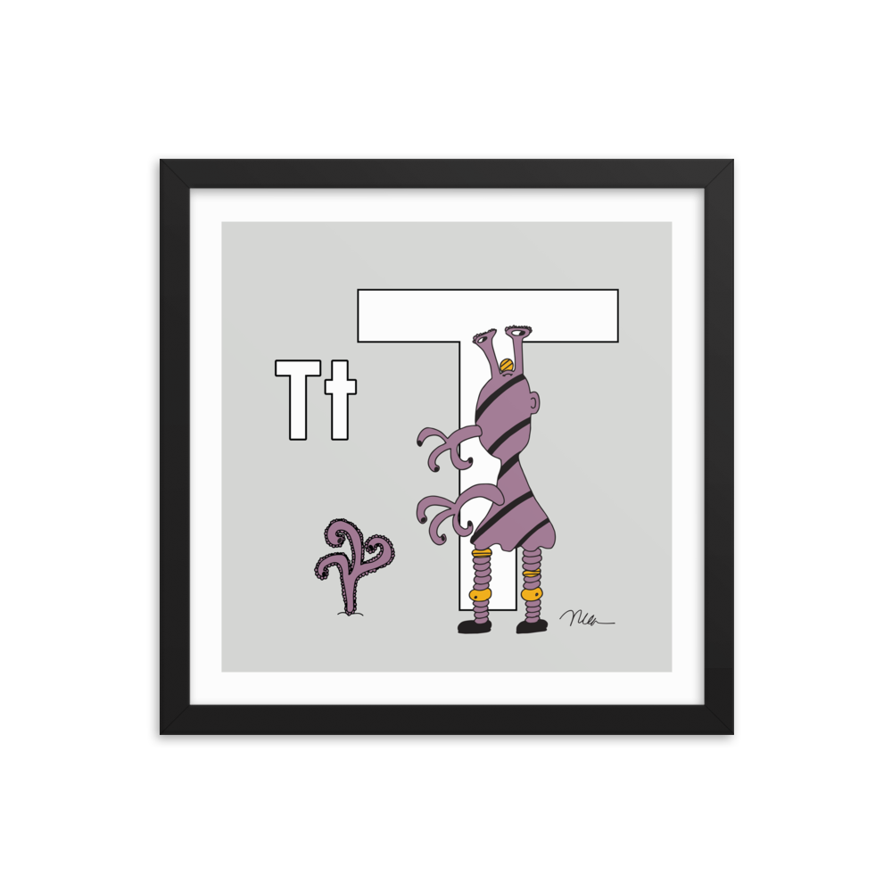 Letter T Print. The MoMeMans® Nursery and Kid's Room Alphabet Wall Art by Monica Escobar Allen
