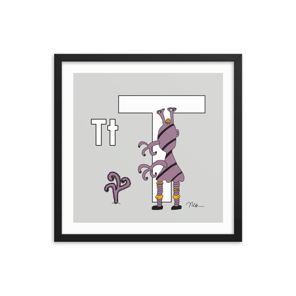 Letter T Print. The MoMeMans® Nursery and Kid's Room Alphabet Wall Art by Monica Escobar Allen
