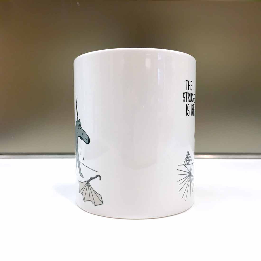 The Struggle is Real Mug. The MoMeMans® by Monica Escobar Allen. themomemans.com