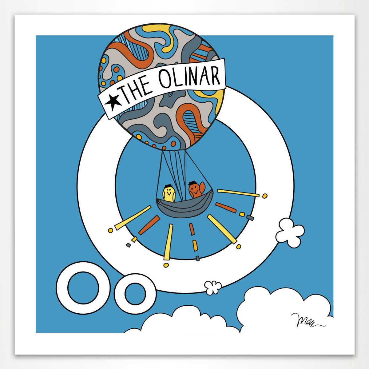 Letter O Print. The MoMeMans® Nursery and Kid's Room Alphabet Wall Art by Monica Escobar Allen. For the oddballs that make us all happy.