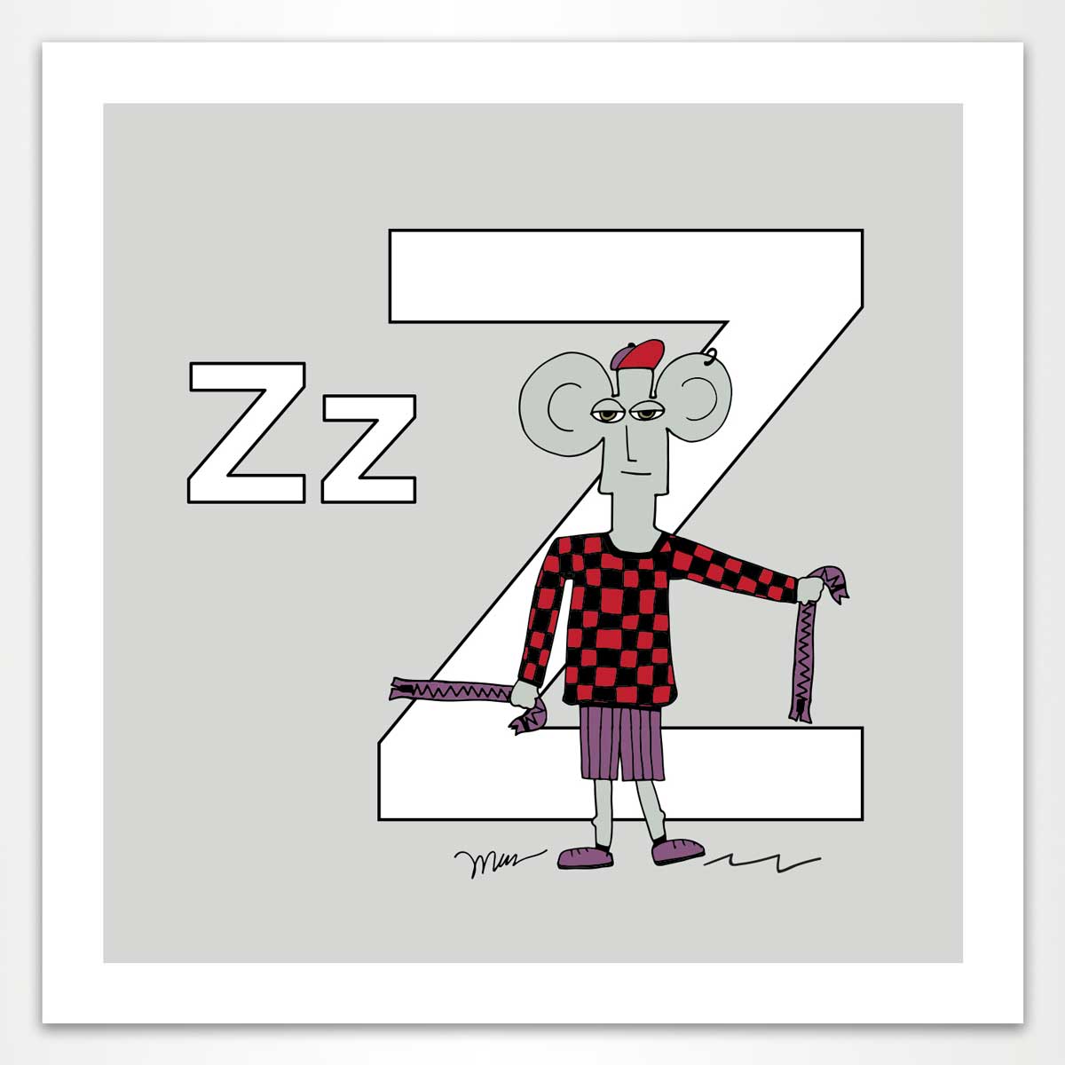 The Letter Z from The MoMeMans™ by Monica Escobar Allen