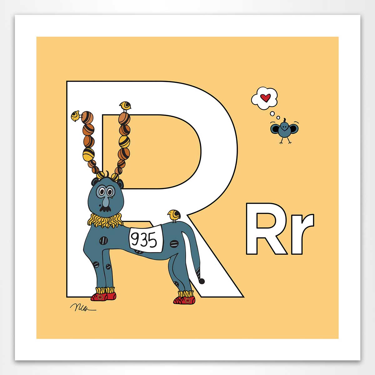 The Letter R. Nursery and Kid's Room Alphabet Prints. The MoMeMans®
