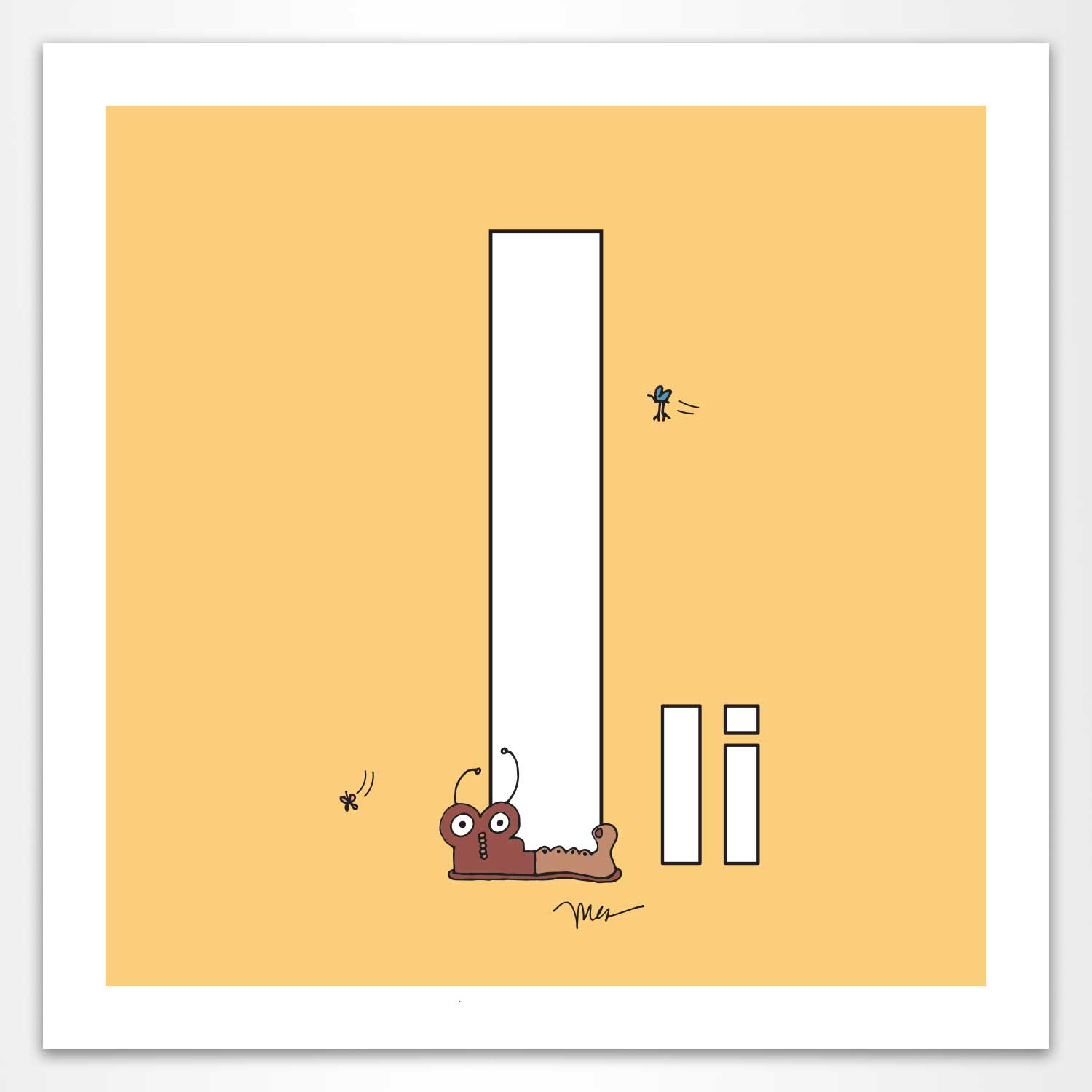 Letter I Print. The MoMeMans® Nursery and Kid's Room Alphabet Wall Art by Monica Escobar Allen
