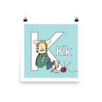 Letter K Print. The MoMeMans® Nursery and Kid's Room Alphabet Wall Art by Monica Escobar Allen