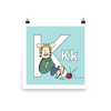 Letter K Print. The MoMeMans® Nursery and Kid's Room Alphabet Wall Art by Monica Escobar Allen