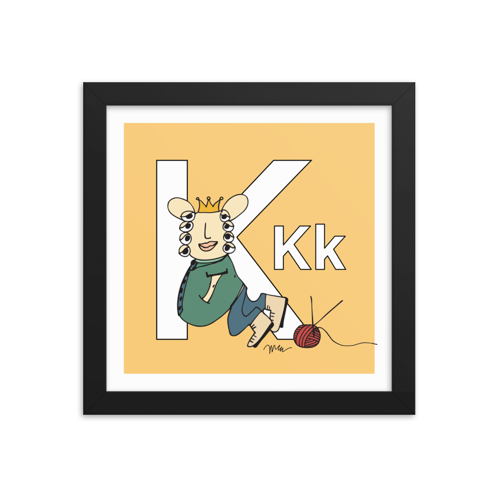 Letter K Print. The MoMeMans® Nursery and Kid's Room Alphabet Wall Art by Monica Escobar Allen