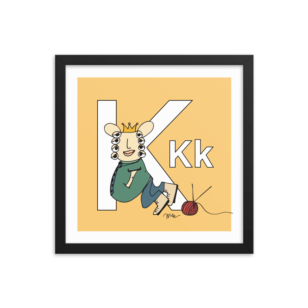 Letter K Print. The MoMeMans® Nursery and Kid's Room Alphabet Wall Art by Monica Escobar Allen