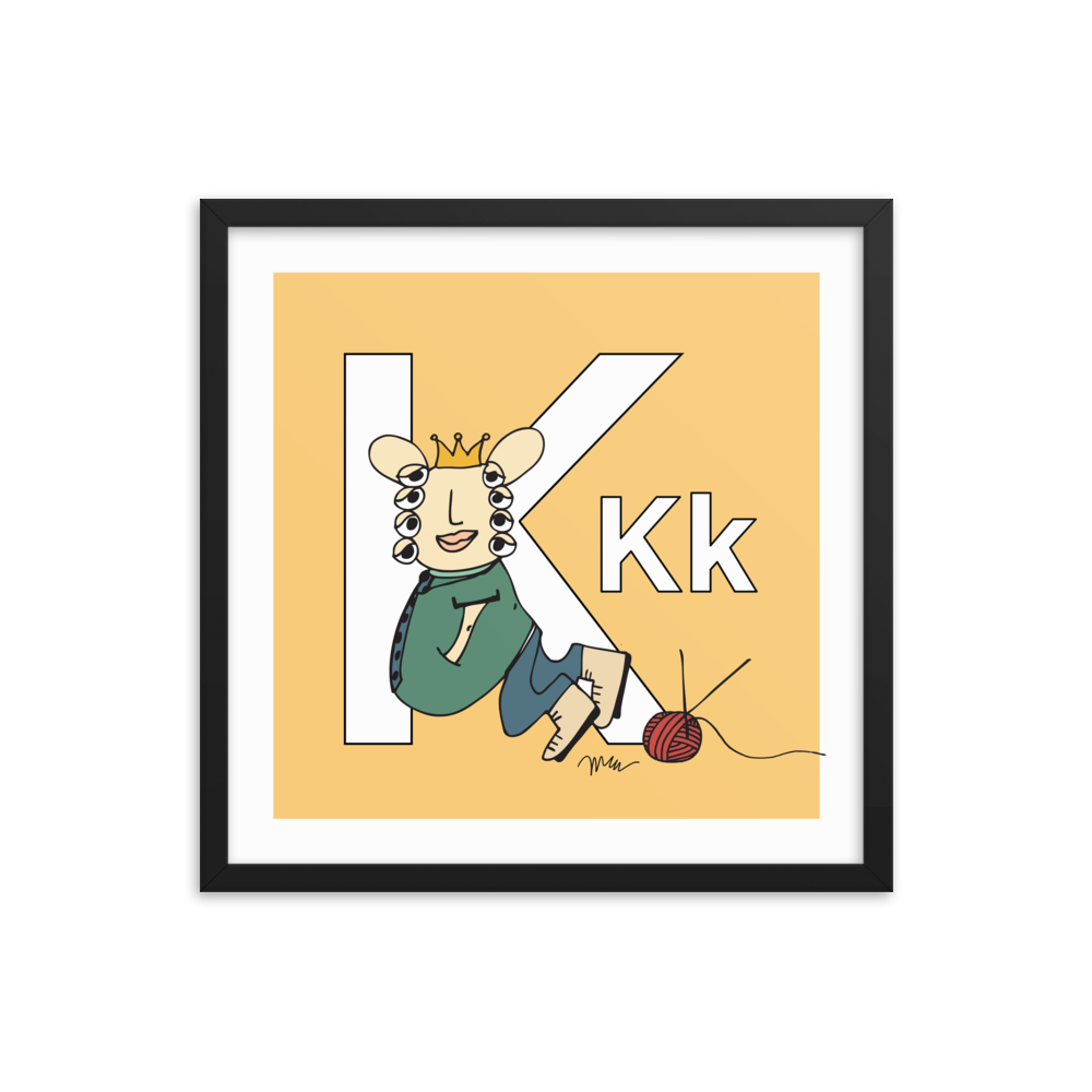 Letter K Print. The MoMeMans® Nursery and Kid's Room Alphabet Wall Art by Monica Escobar Allen
