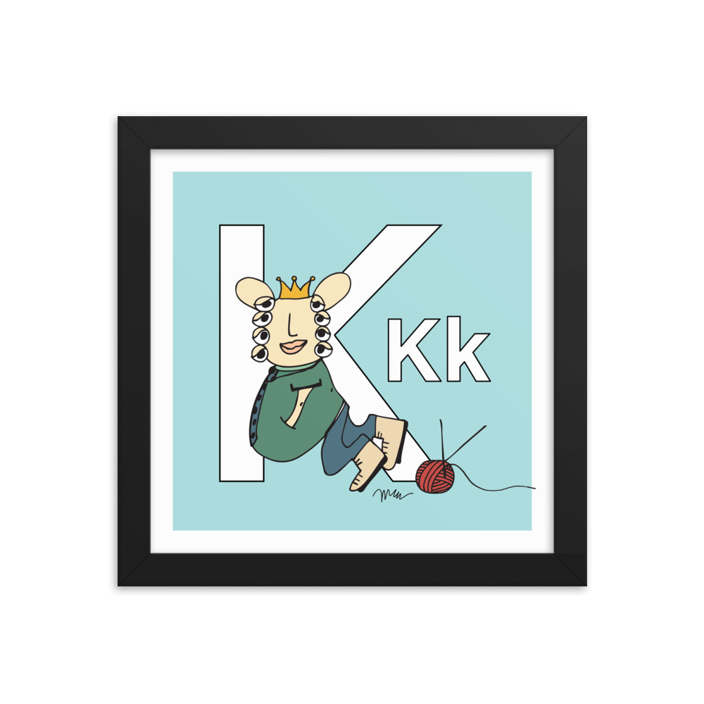 Letter K Print. The MoMeMans® Nursery and Kid's Room Alphabet Wall Art by Monica Escobar Allen
