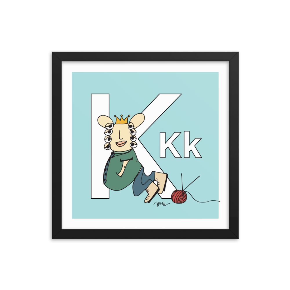 Letter K Print. The MoMeMans® Nursery and Kid's Room Alphabet Wall Art by Monica Escobar Allen