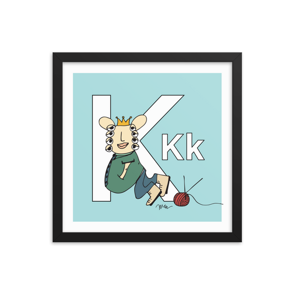 Letter K Print. The MoMeMans® Nursery and Kid's Room Alphabet Wall Art by Monica Escobar Allen