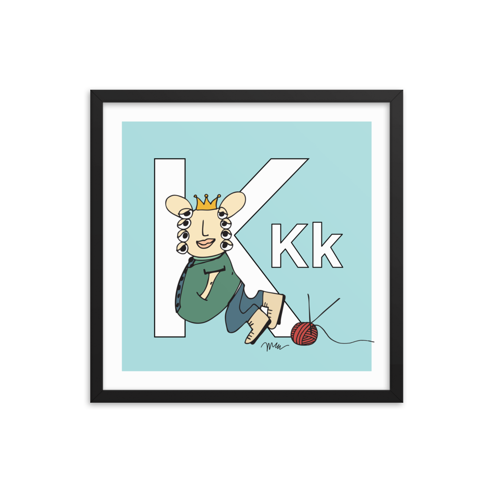Letter K Print. The MoMeMans® Nursery and Kid's Room Alphabet Wall Art by Monica Escobar Allen