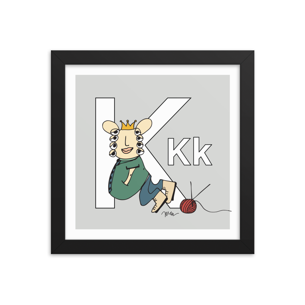 Letter K Print. The MoMeMans® Nursery and Kid's Room Alphabet Wall Art by Monica Escobar Allen