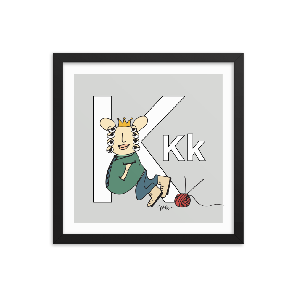 Letter K Print. The MoMeMans® Nursery and Kid's Room Alphabet Wall Art by Monica Escobar Allen