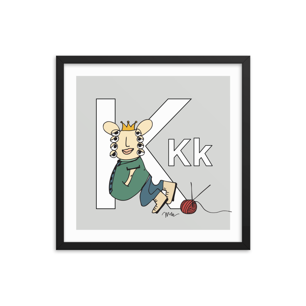 Letter K Print. The MoMeMans® Nursery and Kid's Room Alphabet Wall Art by Monica Escobar Allen