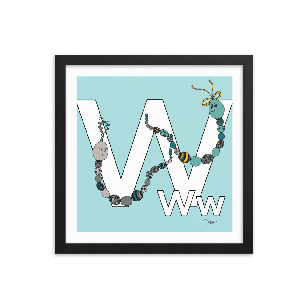 The MoMeMans® Nursery and Kid's Room Letter W Print by Monica Escobar Allen. For all the wonderful friends with names that start with W.