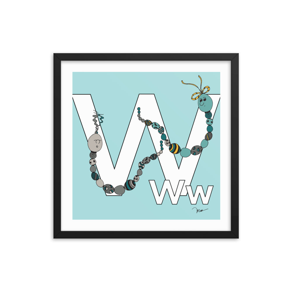 The MoMeMans® Nursery and Kid's Room Letter W Print by Monica Escobar Allen. For all the wonderful friends with names that start with W.