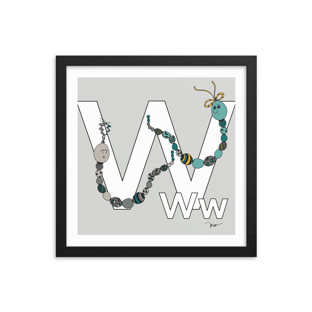 The MoMeMans® Nursery and Kid's Room Letter W Print by Monica Escobar Allen. For all the wonderful friends with names that start with W.