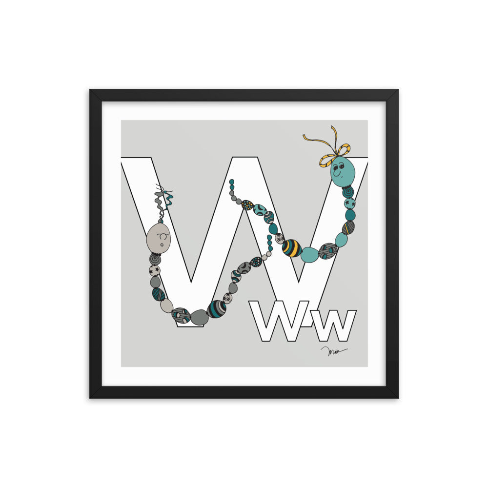 The MoMeMans® Nursery and Kid's Room Letter W Print by Monica Escobar Allen. For all the wonderful friends with names that start with W.