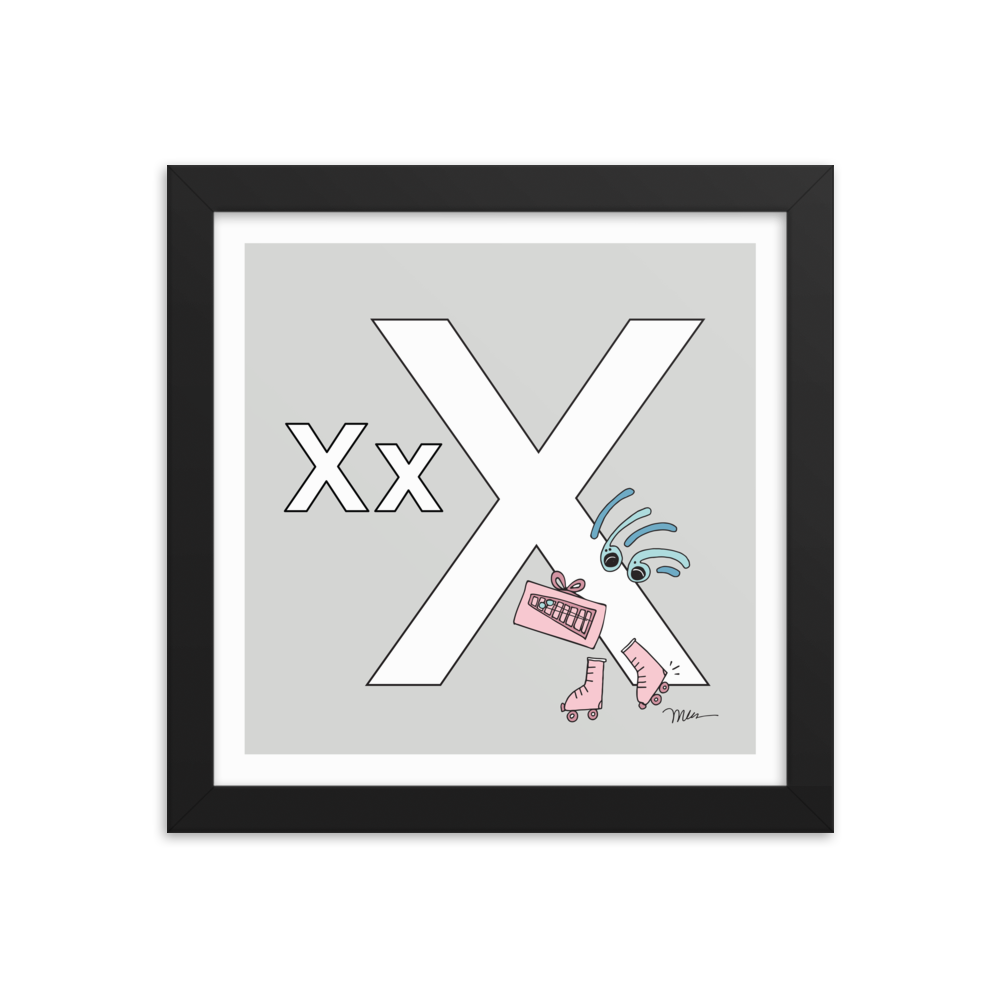 The MoMeMans® Nursery and Kid's Room Letter X Print by Monica Escobar Allen