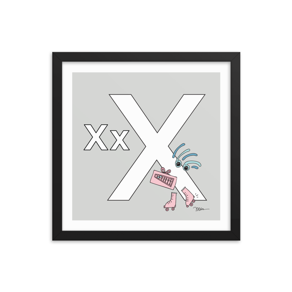 The MoMeMans® Nursery and Kid's Room Letter X Print by Monica Escobar Allen