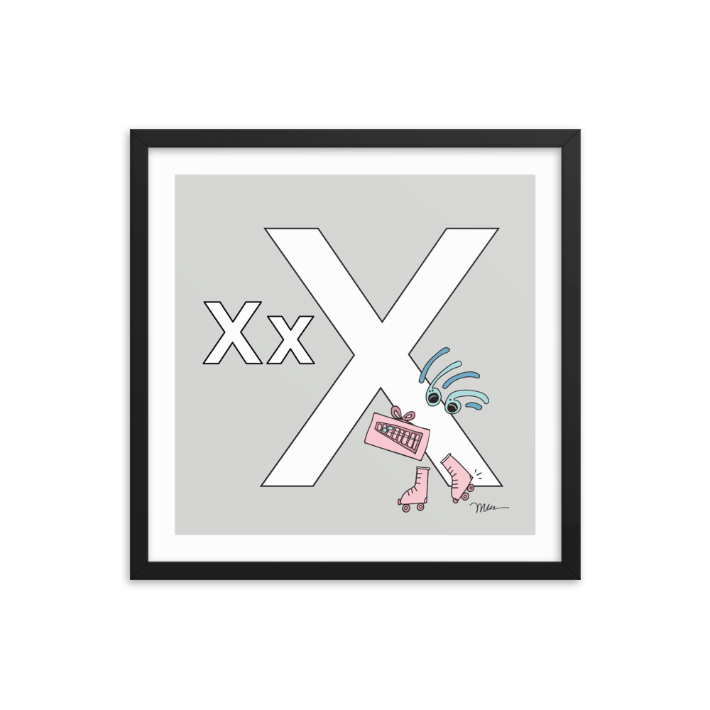 The MoMeMans® Nursery and Kid's Room Letter X Print by Monica Escobar Allen
