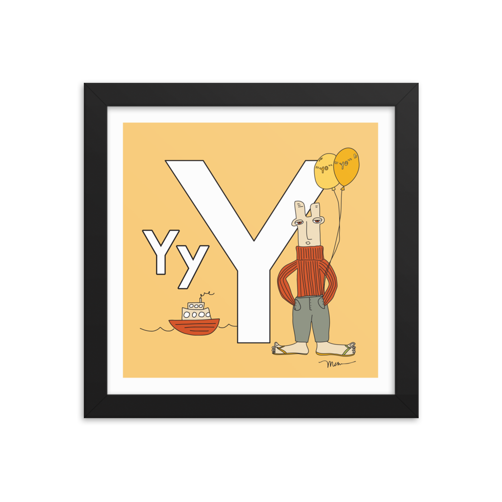 The MoMeMans® Nursery and Kid's Room Letter Y Print by Monica Escobar Allen