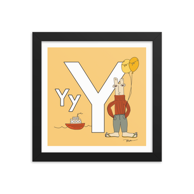 The MoMeMans® Nursery and Kid's Room Letter Y Print by Monica Escobar Allen