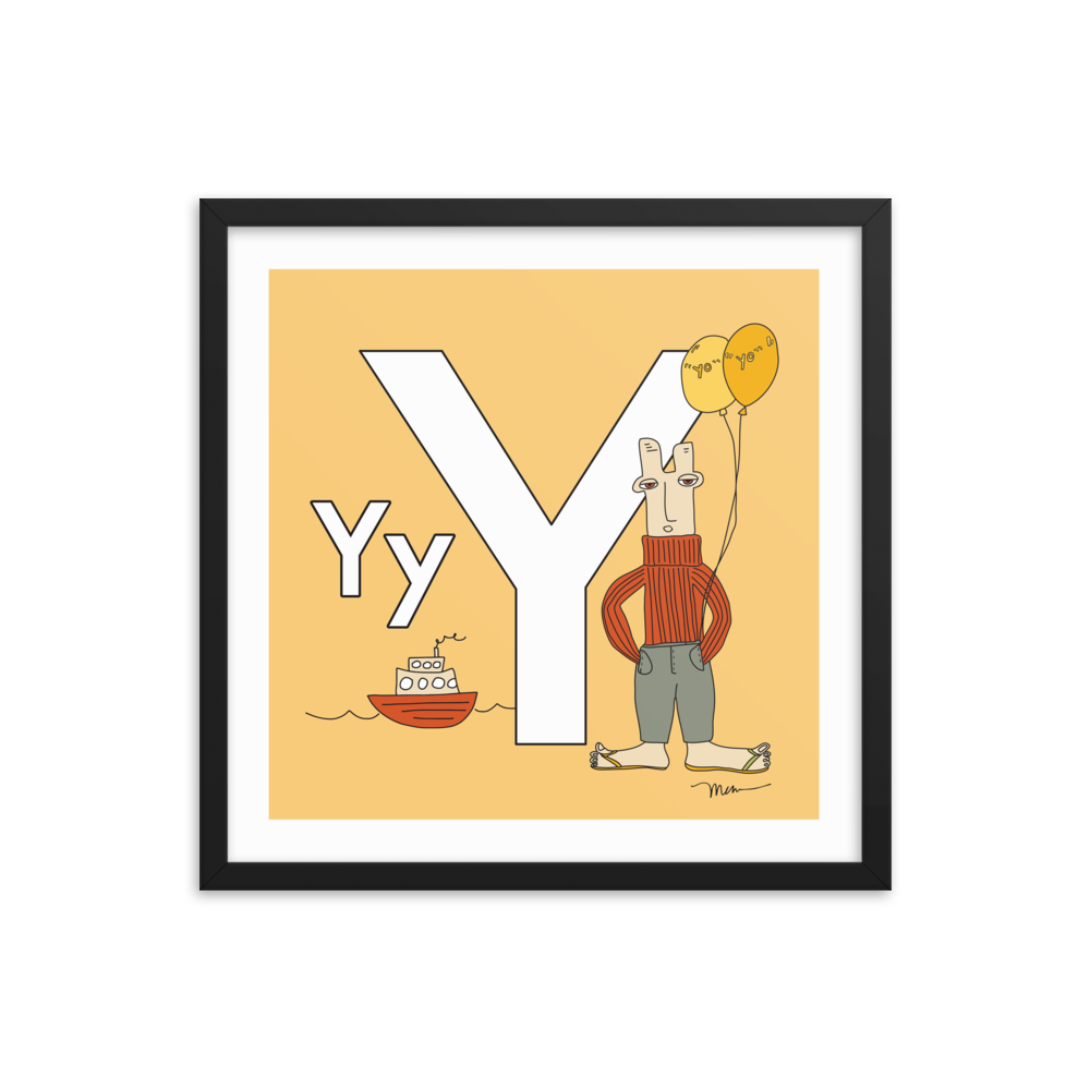 The MoMeMans® Nursery and Kid's Room Letter Y Print by Monica Escobar Allen