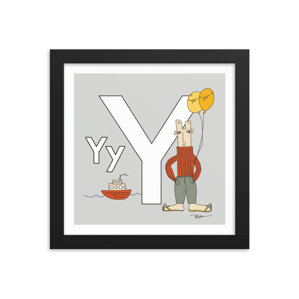 The MoMeMans® Nursery and Kid's Room Letter Y Print by Monica Escobar Allen