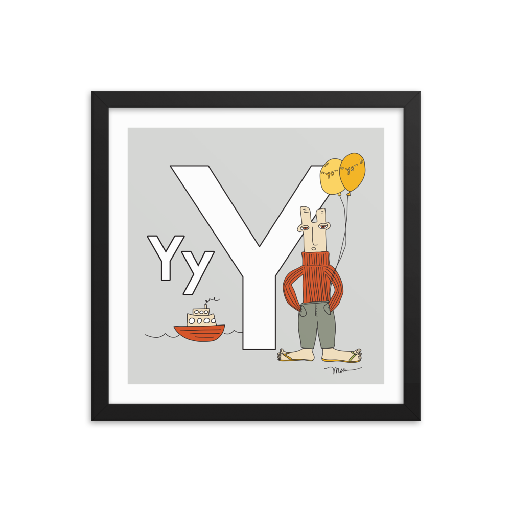 The MoMeMans® Nursery and Kid's Room Letter Y Print by Monica Escobar Allen