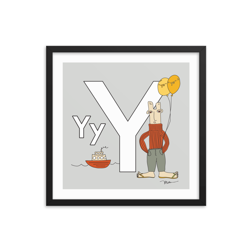 The MoMeMans® Nursery and Kid's Room Letter Y Print by Monica Escobar Allen