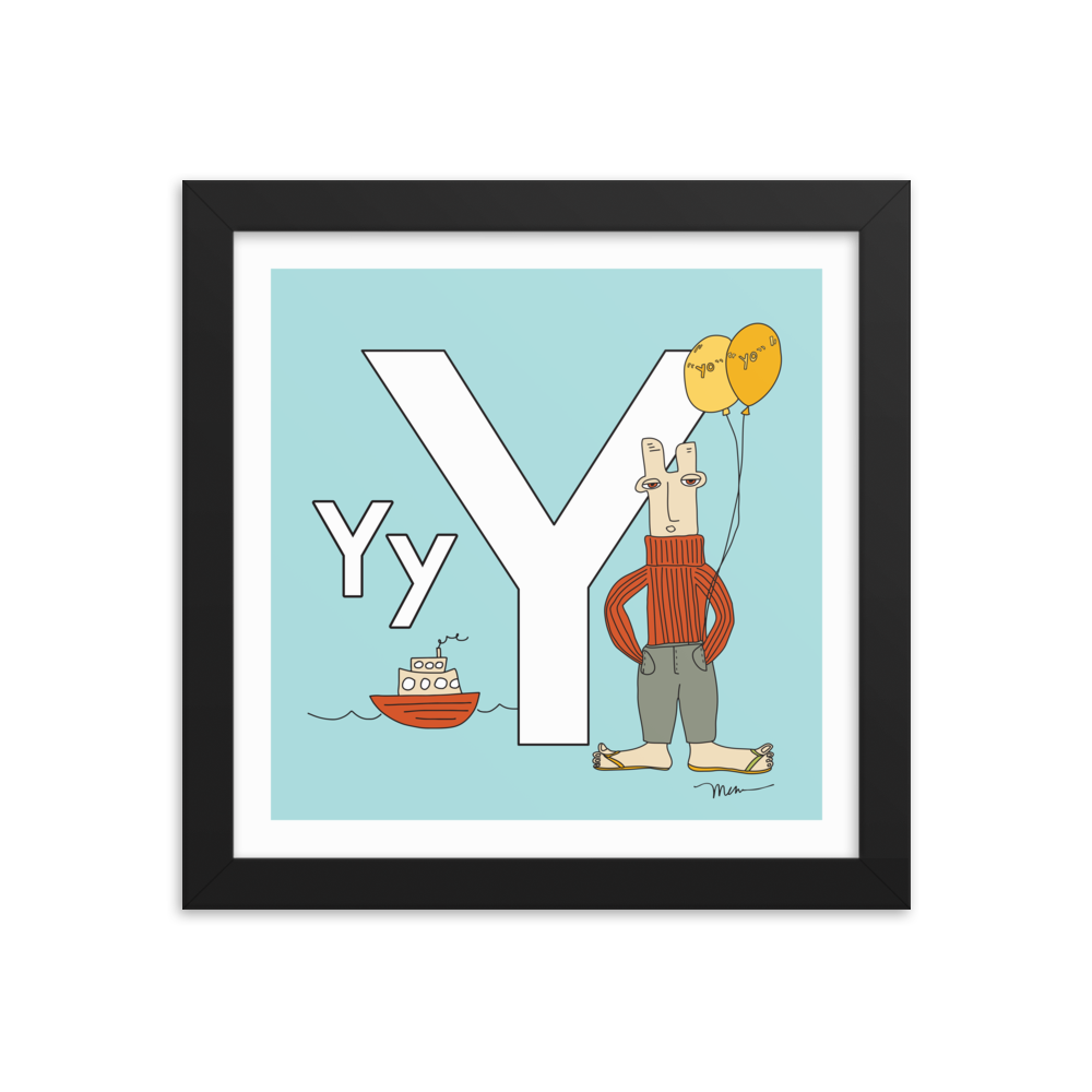 The MoMeMans® Nursery and Kid's Room Letter Y Print by Monica Escobar Allen
