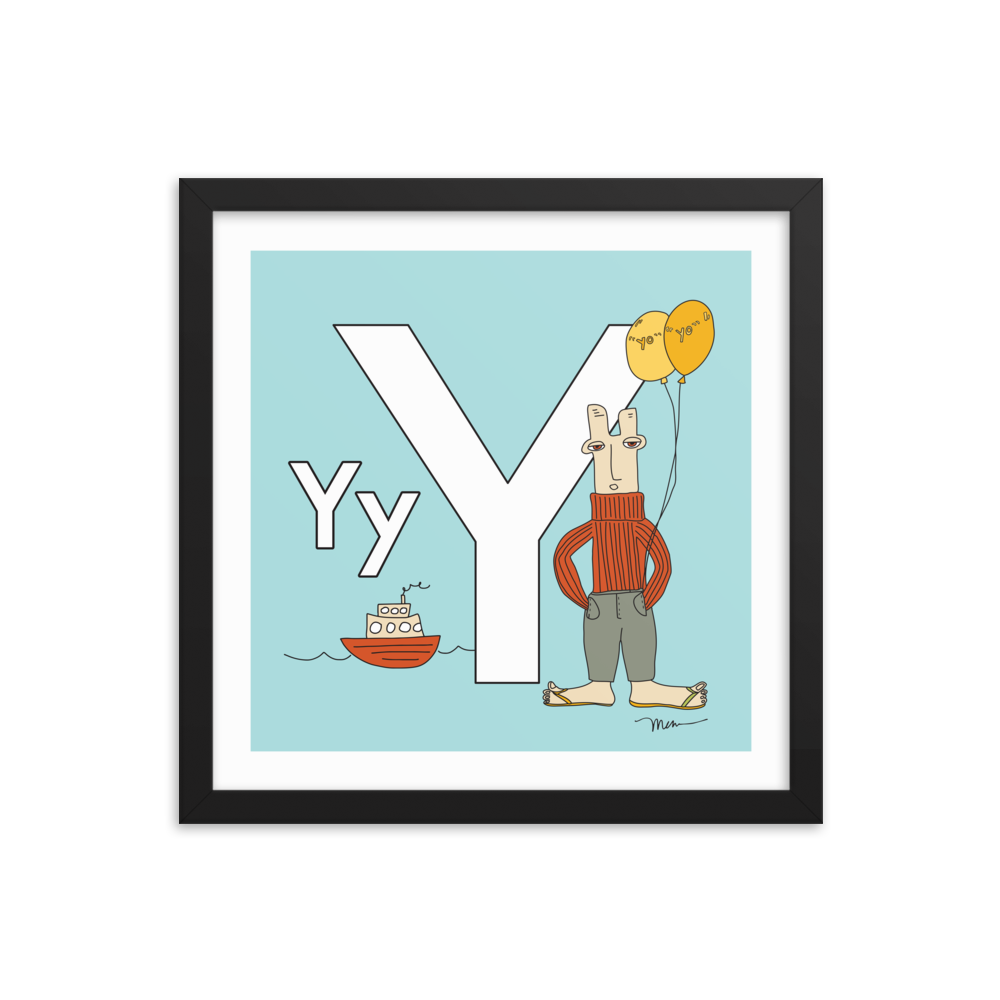 The MoMeMans® Nursery and Kid's Room Letter Y Print by Monica Escobar Allen