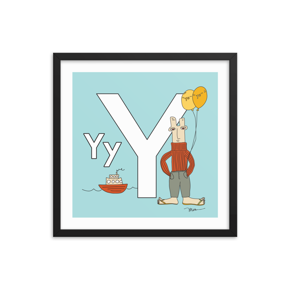 The MoMeMans® Nursery and Kid's Room Letter Y Print by Monica Escobar Allen