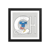 Letter Ch Art Print 10x10 Framed, Grey, featuring Charlie. For Nursery Rooms, Kids Rooms and Playrooms.