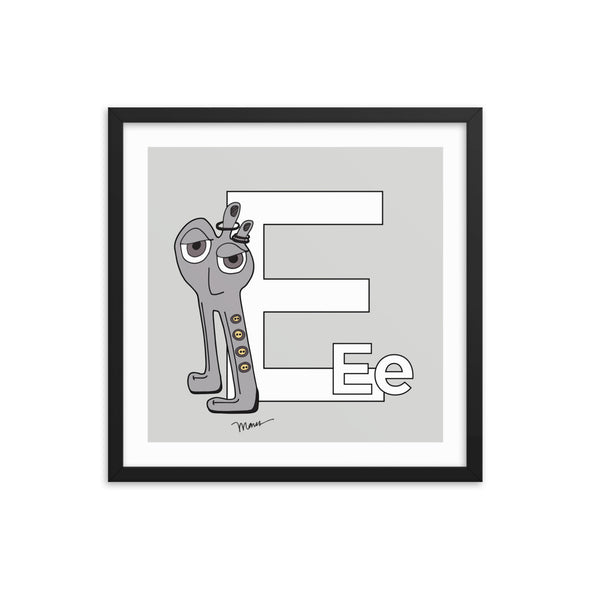The Letter E Print. The MoMeMans™ by Monica Escobar Allen