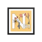 The MoMeMans® Nursery and Kid's Room Letter N Print by Monica Escobar Allen. For our no-nonsense little N friends.