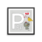 Letter P Print. The MoMeMans® Nursery and Kid's Room Alphabet Wall Art by Monica Escobar Allen.