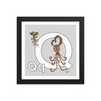 Letter Q Print. The MoMeMans® Nursery and Kid's Room Alphabet Wall Art by Monica Escobar Allen.